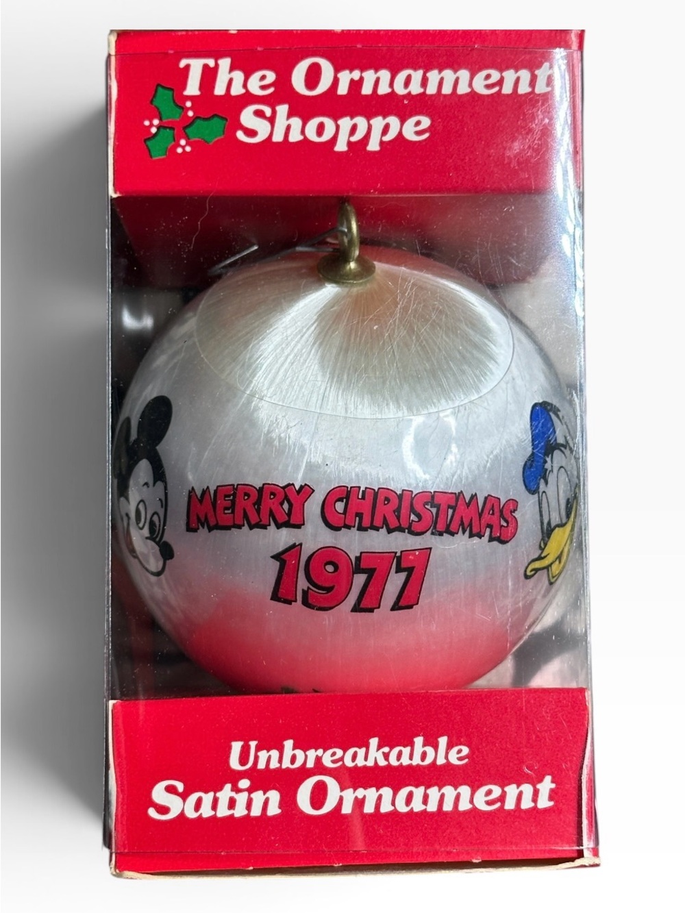 Walt Disney Productions "Merry Christmas" satin ornament 1977